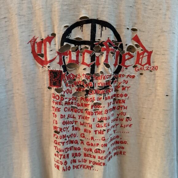 Vintage 1989 The Crucified Getting A Grip On Things T Shirt L Hardcore Thrash - Picture 8 of 9